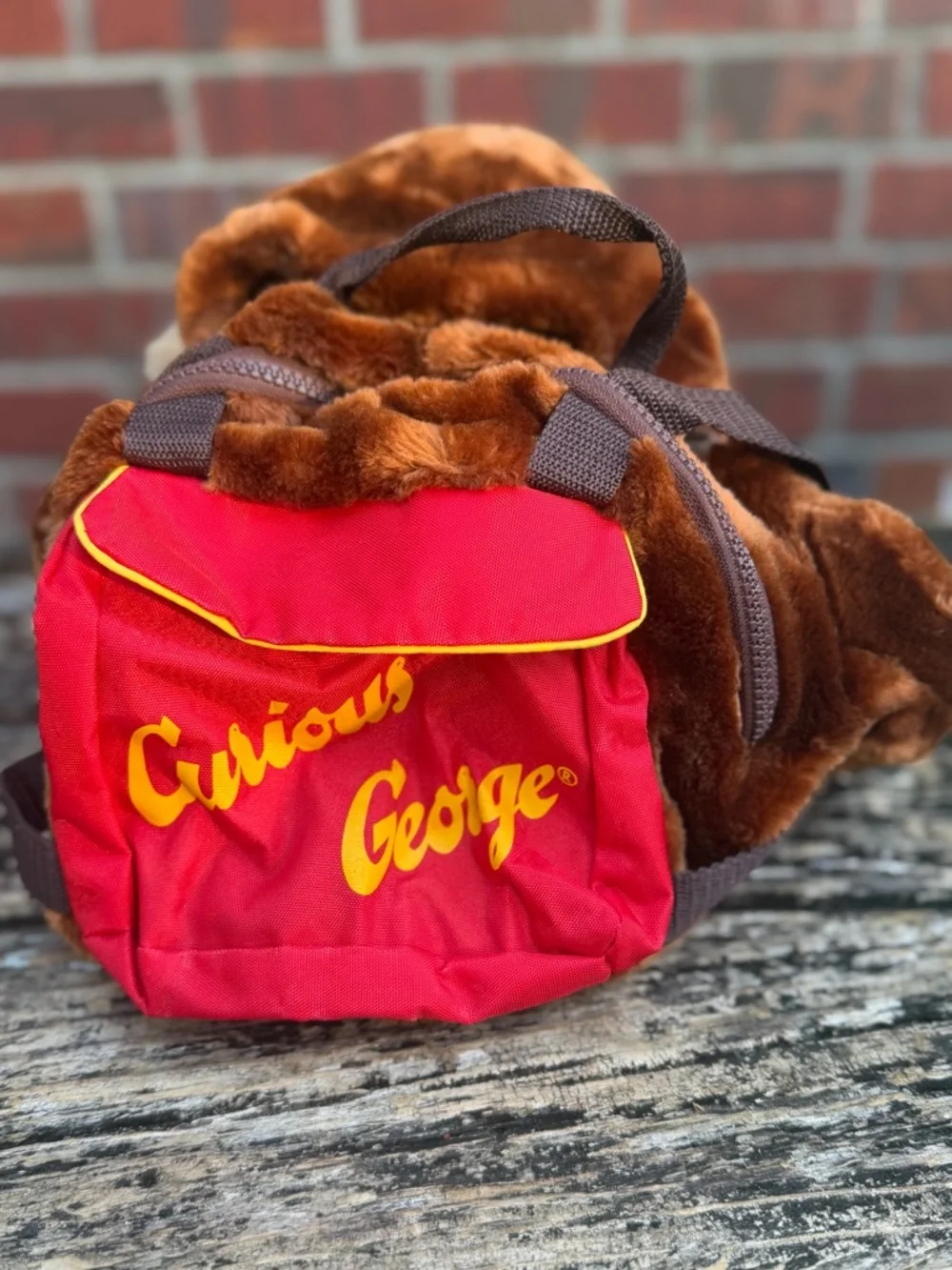 VINTAGE 1995 Wildkin CURIOUS GEORGE PLUSH Monkey PUPPET Zippered BACKPACK F5